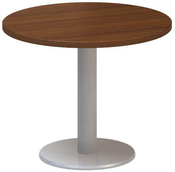 Jednací stůl ALFA 400 konferenční, kruh, 700 mm, nízký, ořech / šedá