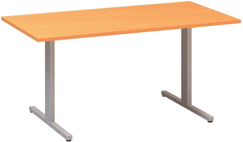 Jednací stůl ALFA 455 konferenční, 1600 mm, buk bavaria / šedá