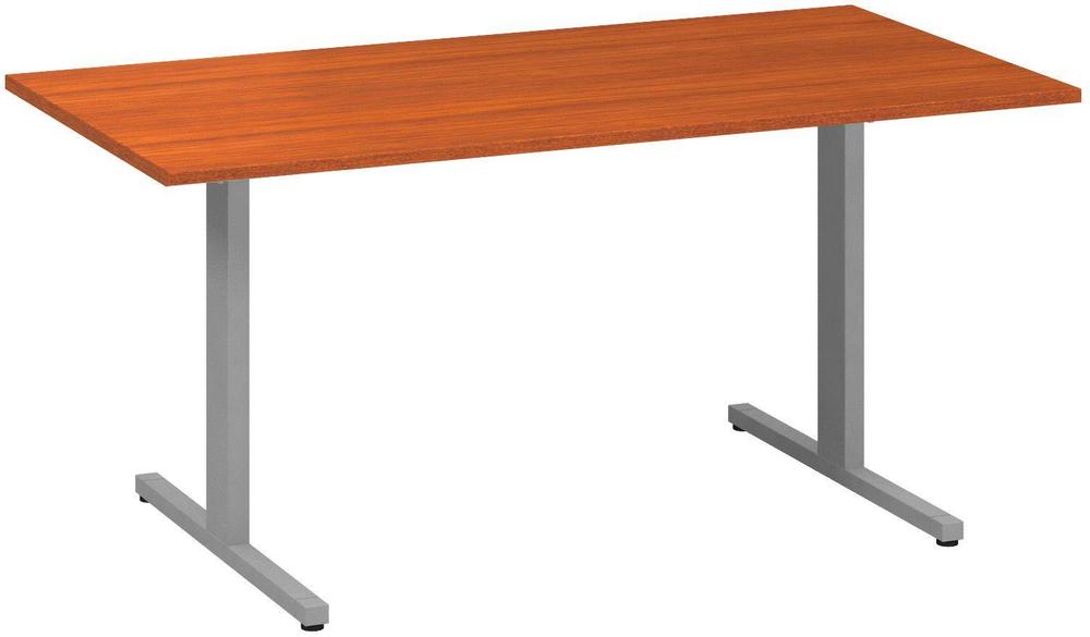 Jednací stůl ALFA 455 konferenční, 1600 mm, třešeň / šedá