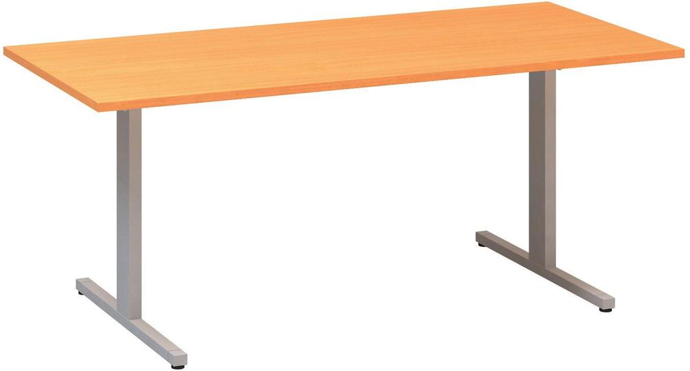 Jednací stůl ALFA 455 konferenční, 1800 mm, buk bavaria / šedá