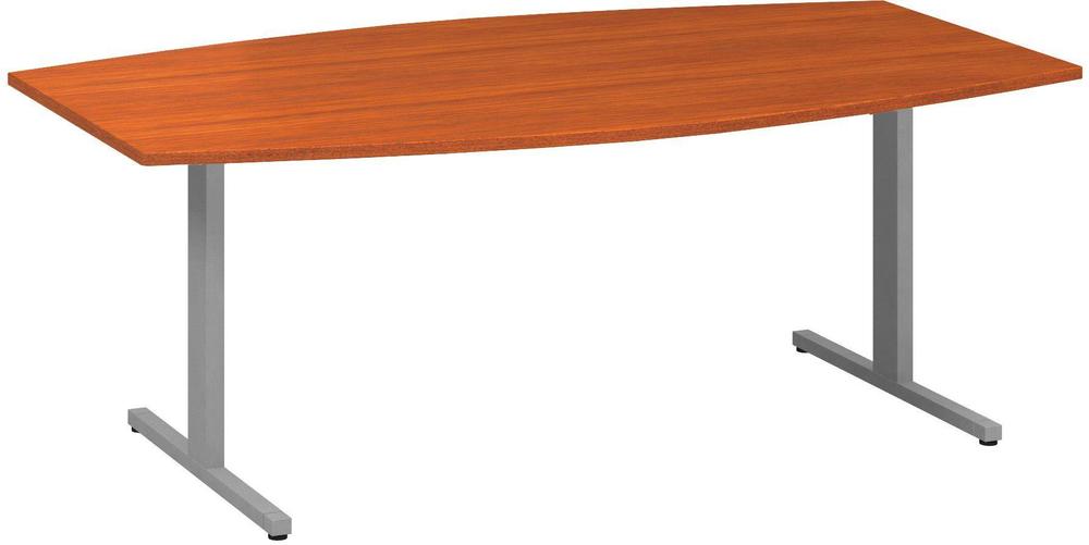 Jednací stůl ALFA 455 konferenční, barel, 2000 mm, třešeň / šedá