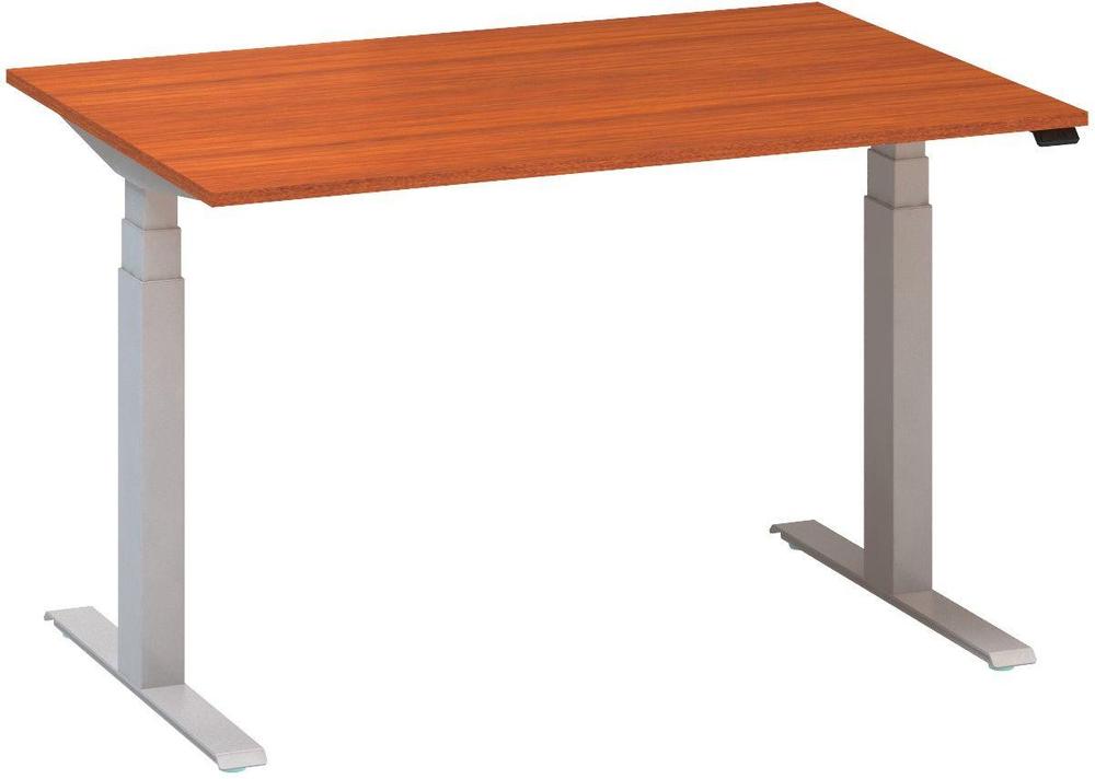 Kancelářský psací stůl ALFA UP výškově stavitelný, 1200 mm, třešeň / šedá