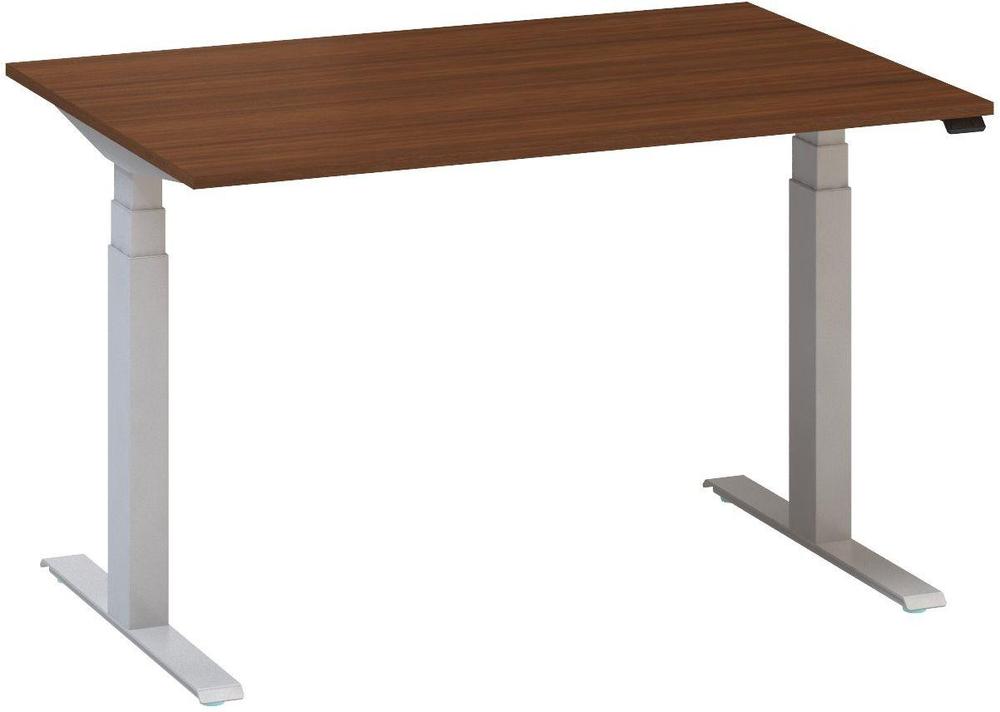 Kancelářský psací stůl ALFA UP výškově stavitelný, 1200 mm, ořech / šedá