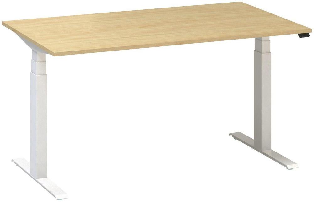 Kancelářský psací stůl ALFA UP výškově stavitelný, 1400 mm, divoká hruška / bílá