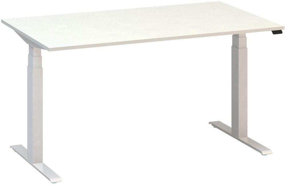 Kancelářský psací stůl ALFA UP výškově stavitelný, 1400 mm, bílá / bílá