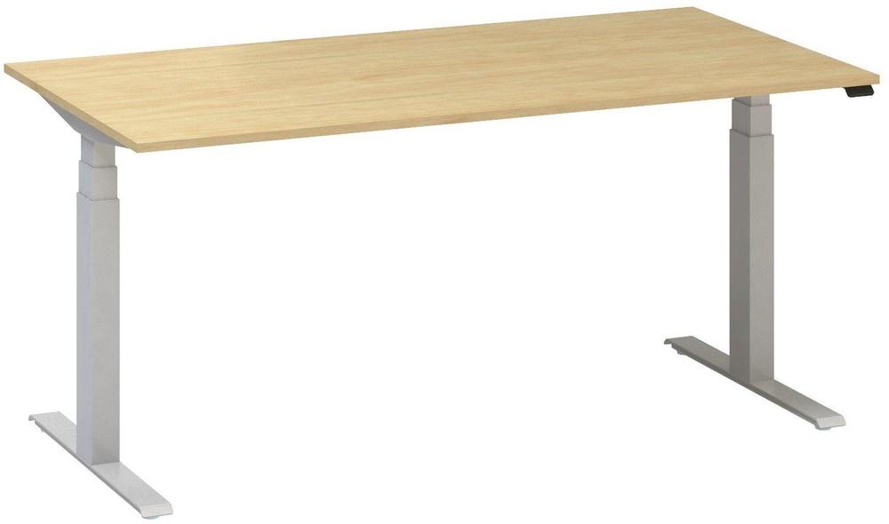 Kancelářský psací stůl ALFA UP výškově stavitelný, 1600 mm, divoká hruška / šedá