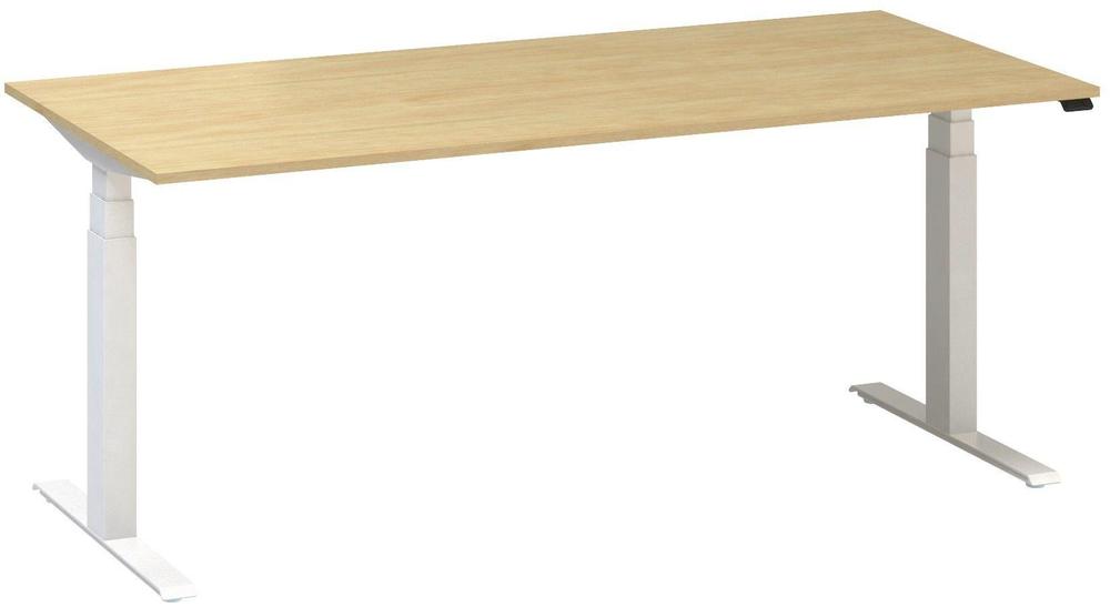 Kancelářský psací stůl ALFA UP výškově stavitelný, 1800 mm, divoká hruška / bílá