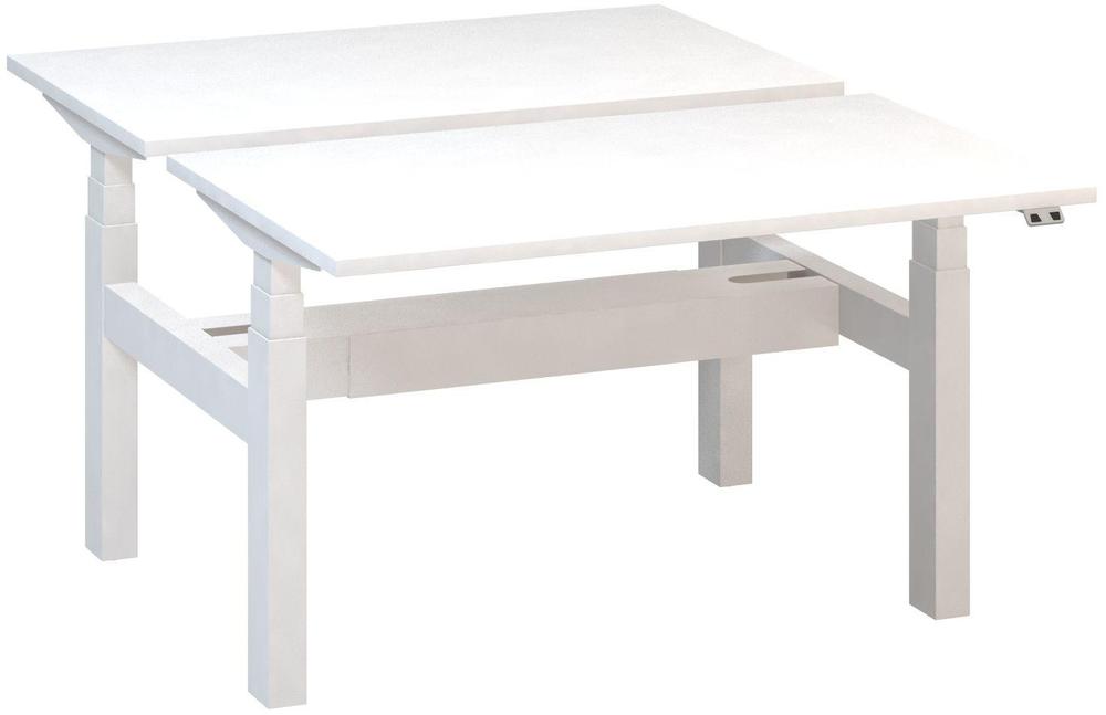 Kancelářský psací stůl ALFA UP výškově stavitelný, duotable, 1200 mm, bílá / bílá