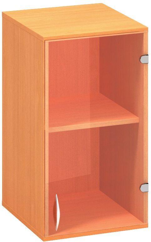 Policová skříň ALFA 500 horní, úzká, 2M pravé dveře sklo, buk bavaria