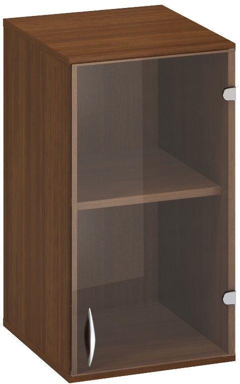 Policová skříň ALFA 500 horní, úzká, 2M pravé dveře sklo, ořech