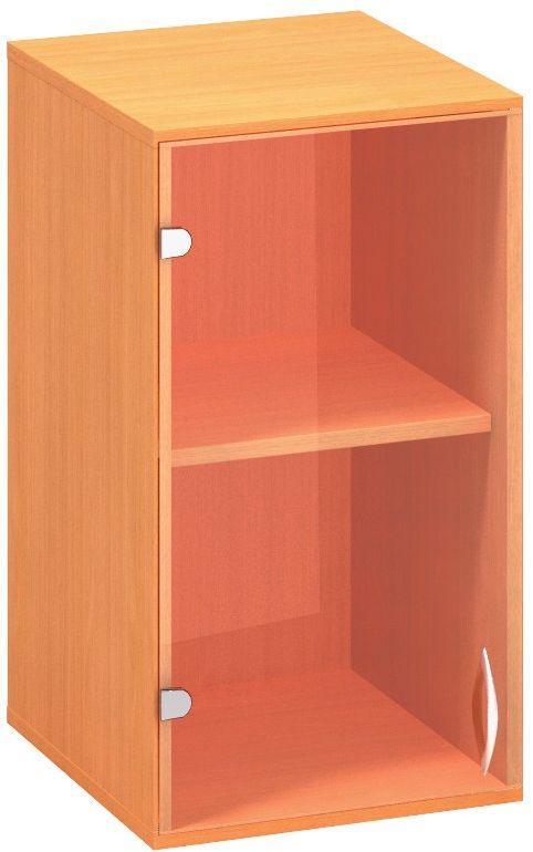 Policová skříň ALFA 500 horní, úzká, 2M levé dveře sklo, buk bavaria