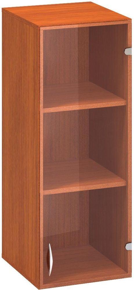 Policová skříň ALFA 500 horní, úzká, 3M pravé dveře sklo, třešeň