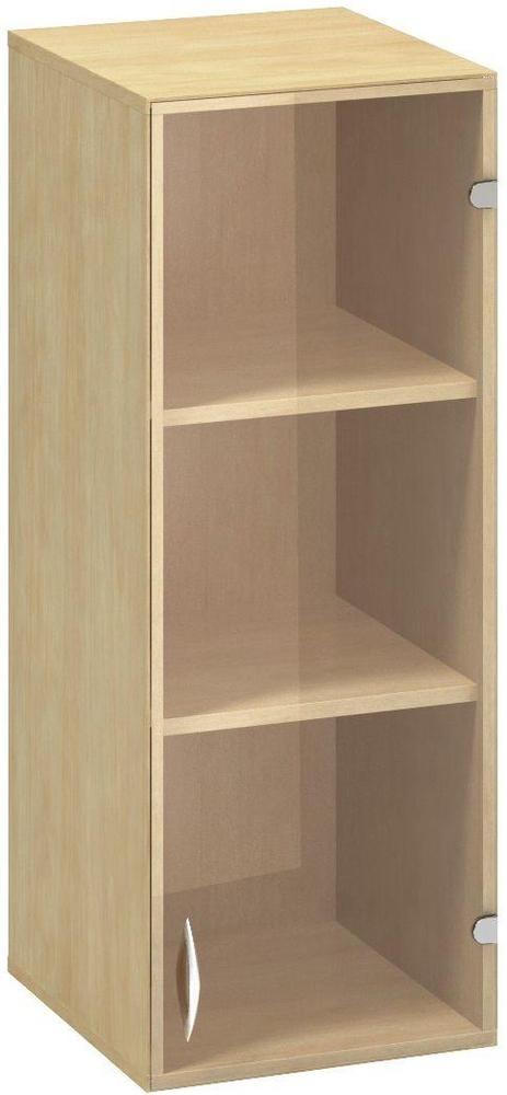 Policová skříň ALFA 500 horní, úzká, 3M pravé dveře sklo, divoká hruška