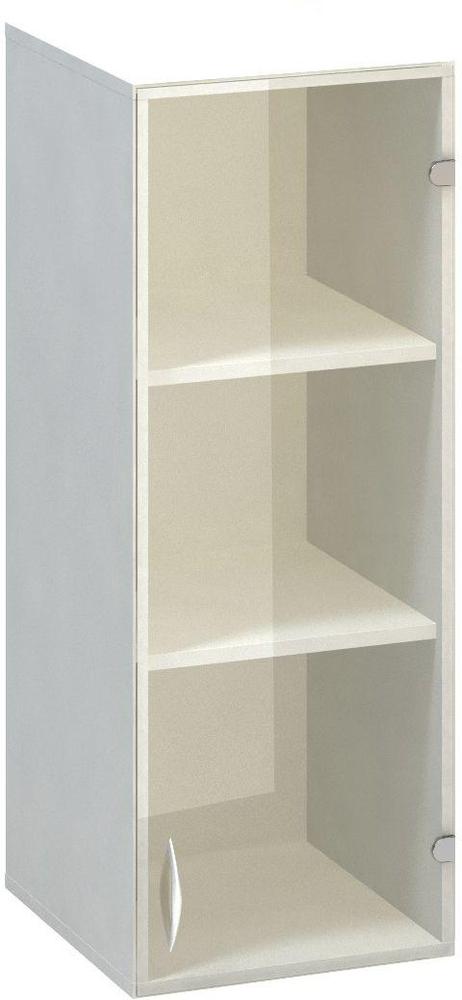 Policová skříň ALFA 500 horní, úzká, 3M pravé dveře sklo, bílá