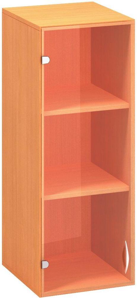 Policová skříň ALFA 500 horní, úzká, 3M levé dveře sklo, buk bavaria