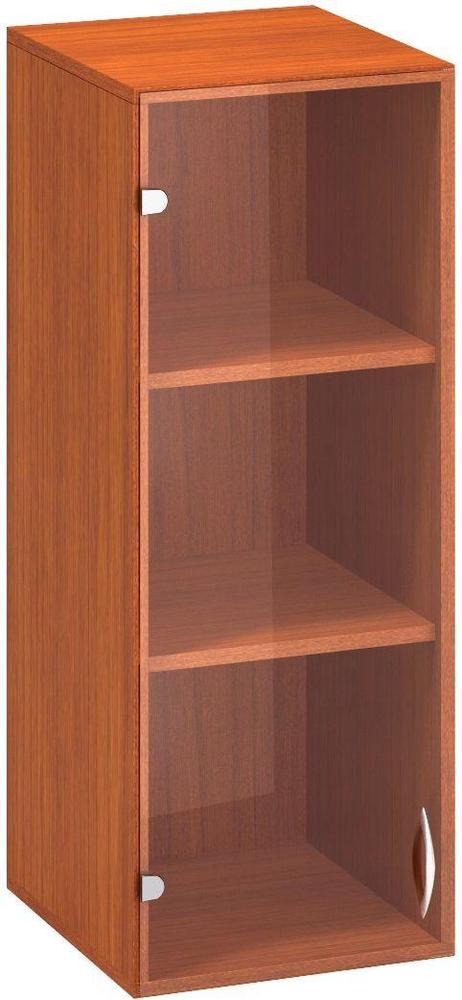 Policová skříň ALFA 500 horní, úzká, 3M levé dveře sklo, třešeň