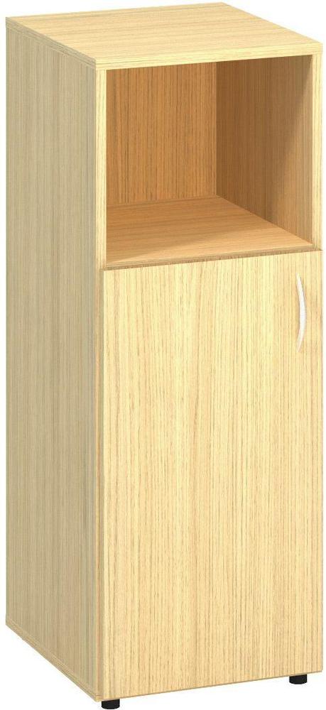 Policová skříň ALFA 500 úzká, 3M (2M levé dveře / 1M nika), dub vicenza