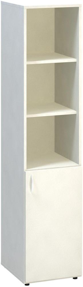 Policová skříň ALFA 500 úzká, 5M (2M pravé dveře / 3M nika), bílá