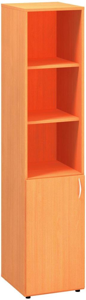 Policová skříň ALFA 500 úzká, 5M (2M levé dveře / 3M nika), buk bavaria