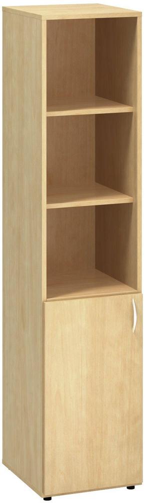 Policová skříň ALFA 500 úzká, 5M (2M levé dveře / 3M nika), divoká hruška