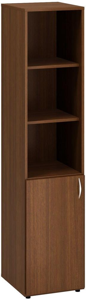 Policová skříň ALFA 500 úzká, 5M (2M levé dveře / 3M nika), ořech