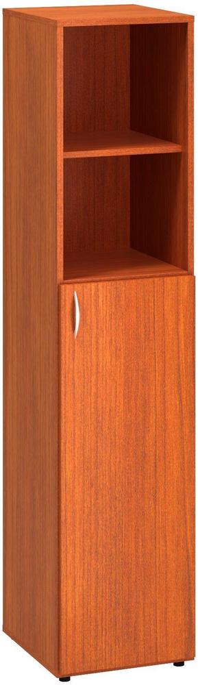 Policová skříň ALFA 500 úzká, 5M (3M pravé dveře / 2M nika, třešeň