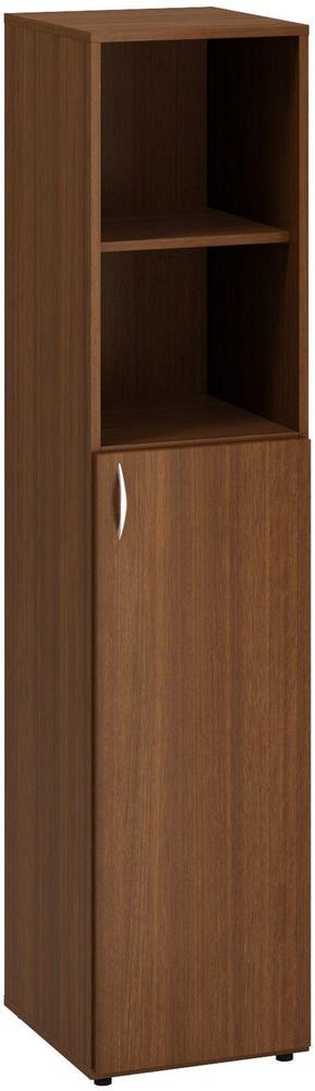 Policová skříň ALFA 500 úzká, 5M (3M pravé dveře / 2M nika, ořech