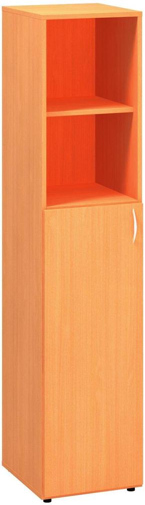 Policová skříň ALFA 500 úzká, 5M (3M levé dveře / 2M nika, buk bavaria