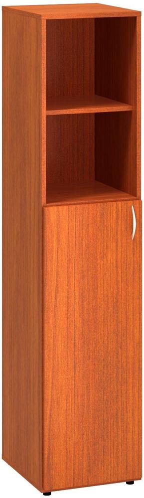 Policová skříň ALFA 500 úzká, 5M (3M levé dveře / 2M nika, třešeň