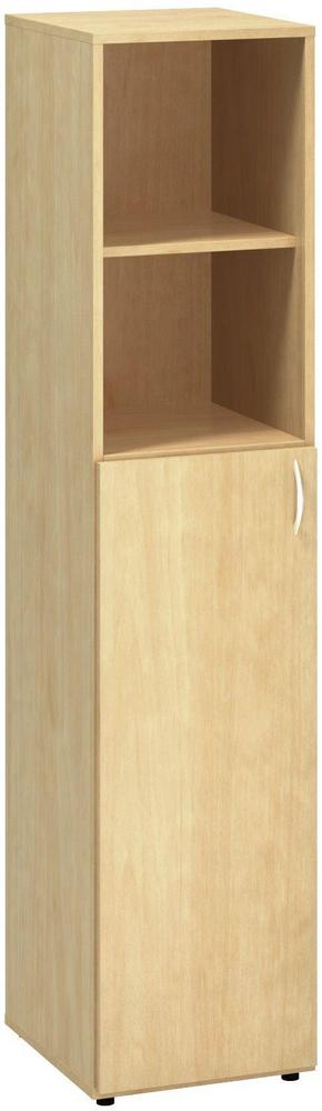 Policová skříň ALFA 500 úzká, 5M (3M levé dveře / 2M nika, divoká hruška