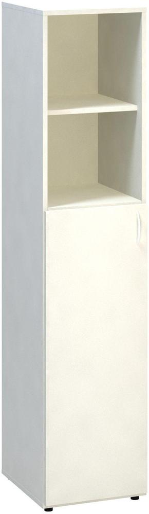 Policová skříň ALFA 500 úzká, 5M (3M levé dveře / 2M nika, bílá