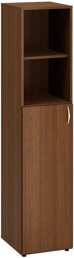 Policová skříň ALFA 500 úzká, 5M (3M levé dveře / 2M nika, ořech