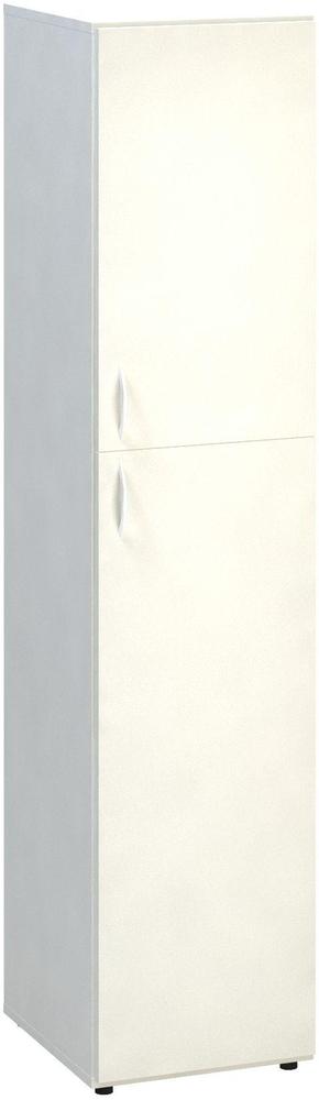 Policová skříň ALFA 500 úzká, 5M (3M / 2M pravé dveře), bílá