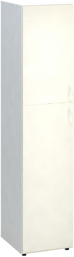 Policová skříň ALFA 500 úzká, 5M (3M / 2M levé dveře), bílá