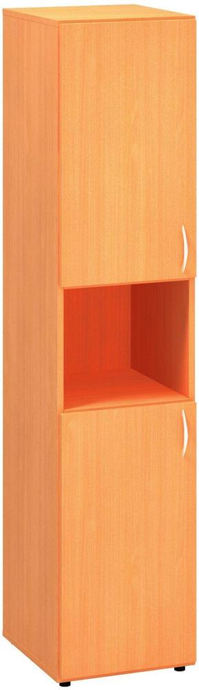 Policová skříň ALFA 500 úzká, 5M (2M levé dveře / 1M nika / 2M levé dveře), buk bavaria