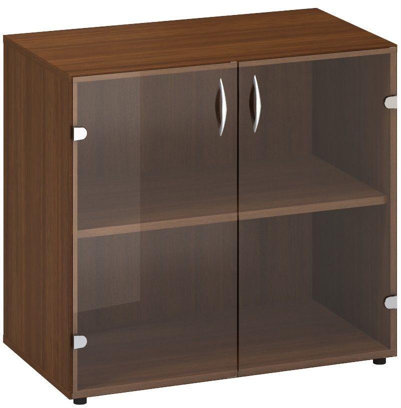 Policová skříň ALFA 500 2M dveře sklo, ořech