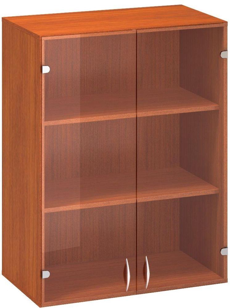 Policová skříň ALFA 500 horní, 3M dveře sklo, třešeň