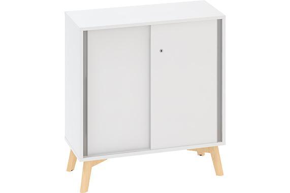 Policová skříň ALFA ROOT 2M posuvné dveře, šíře 800 mm, bílá