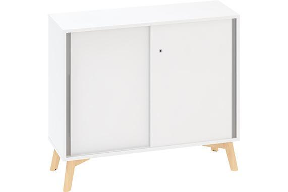 Policová skříň ALFA ROOT 2M posuvné dveře, šíře 1000 mm, bílá