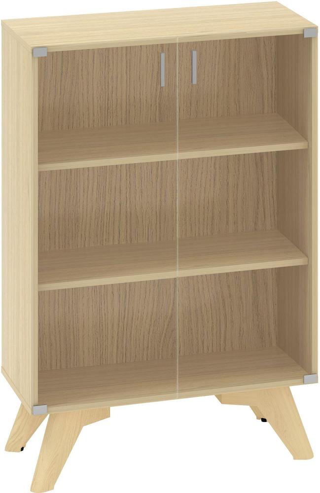 Policová skříň ALFA ROOT 3M dveře sklo, šíře 800 mm, dub vicenza