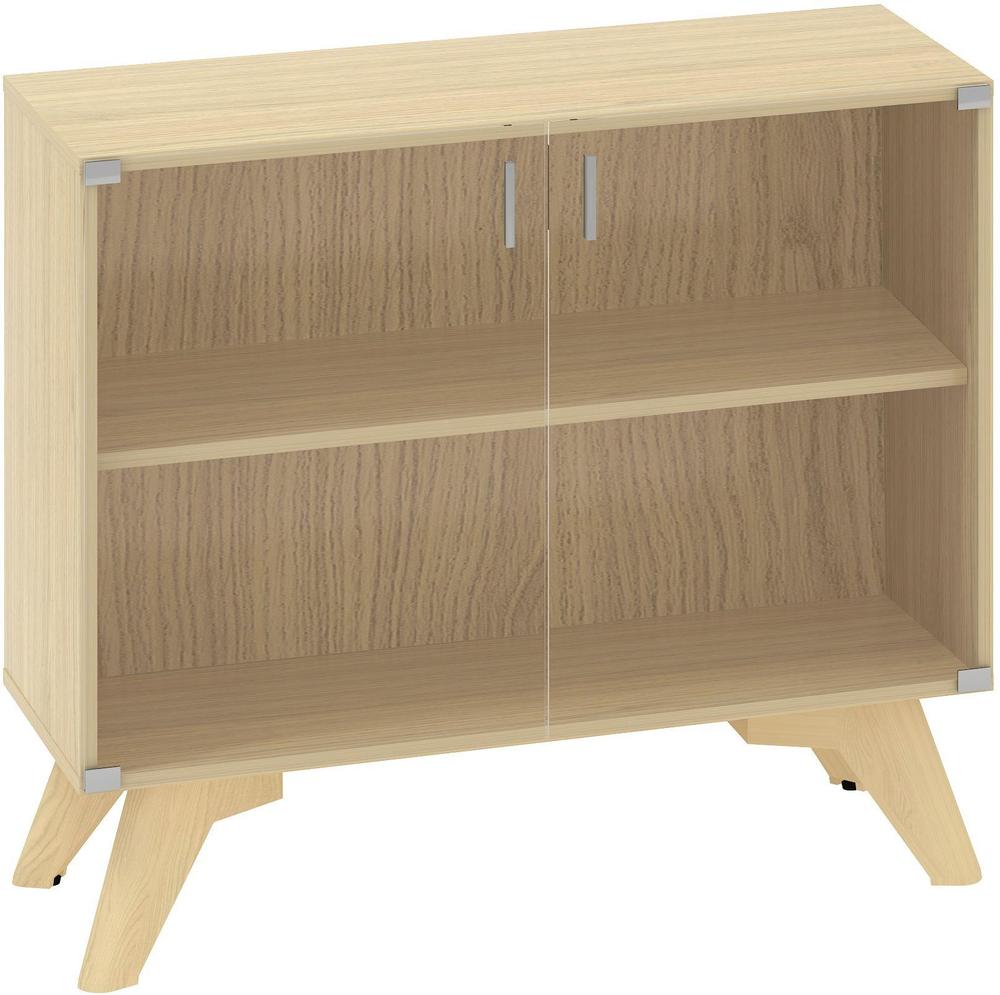 Policová skříň ALFA ROOT 2M dveře sklo, šíře 1000 mm, dub vicenza