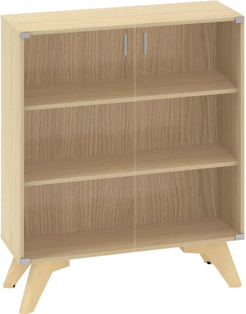 Policová skříň ALFA ROOT 3M dveře sklo, šíře 1000 mm, dub vicenza