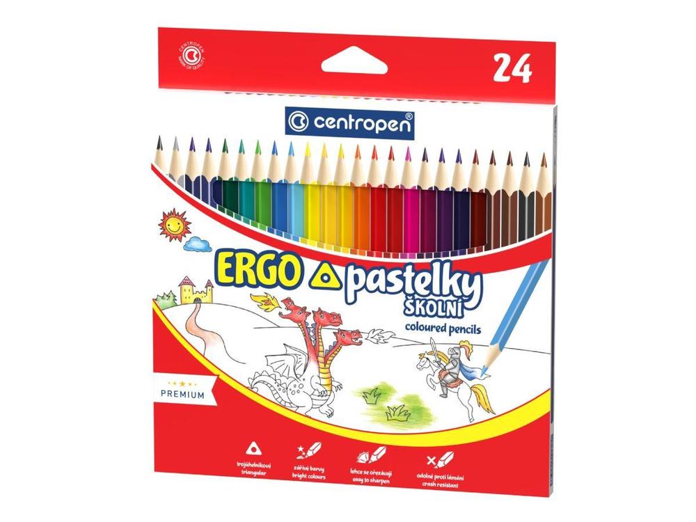 Centropen pastelky 9521 trojhranné 24 ks