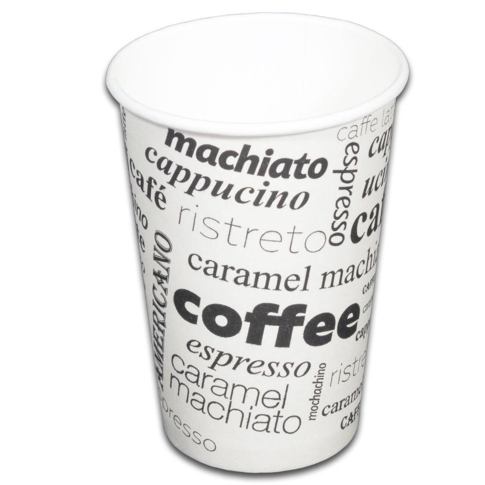 Kelímek papírový na kávu 0,2 l / 50 ks bílé s potiskem