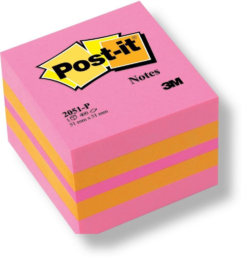 Post-it blok samolepicí 51 x 51 mm růžový neon