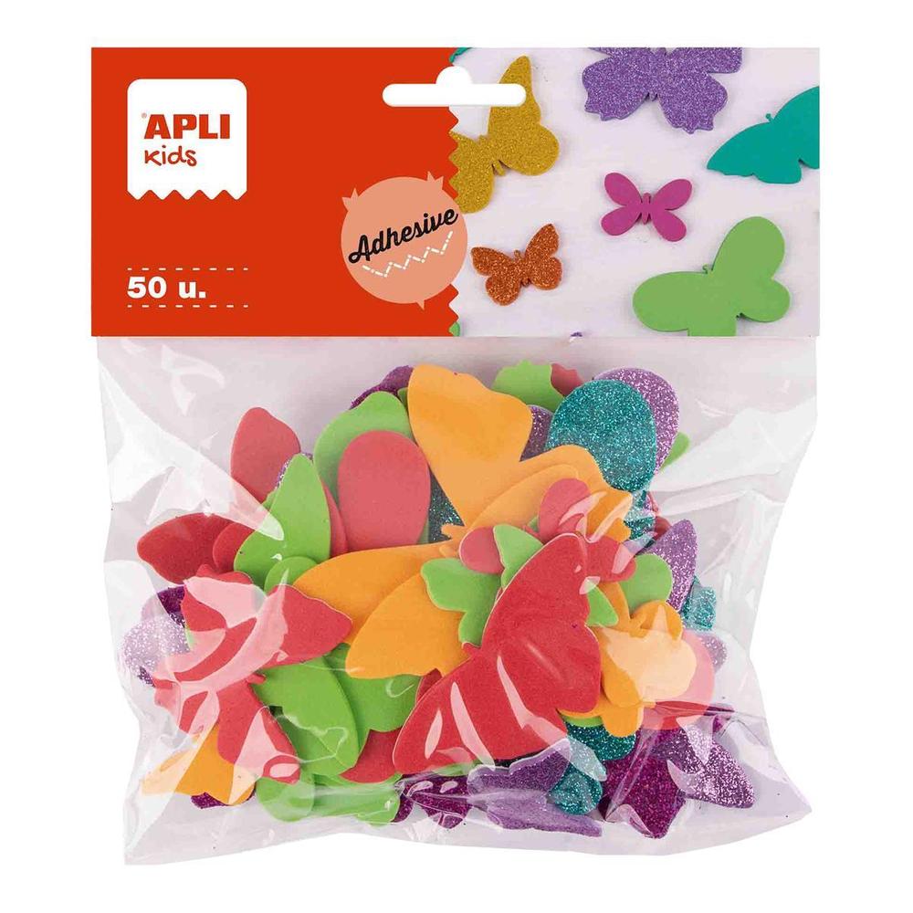 Apli pěnovka tvarová samolepicí motýli, mix barev/50 ks