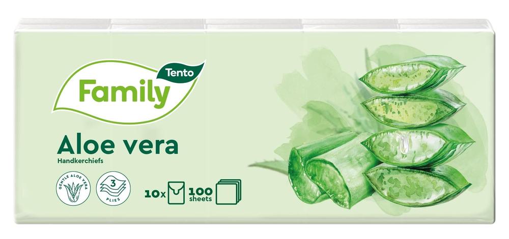 Kapesníčky papírové TENTO Family Aloe Vera 3-vrstvé/ 10 ks