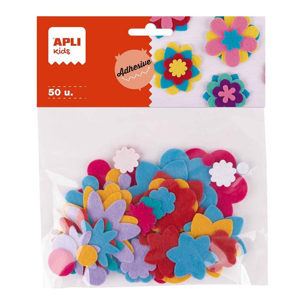 Apli filcové dekorační květiny mix barev/50 ks