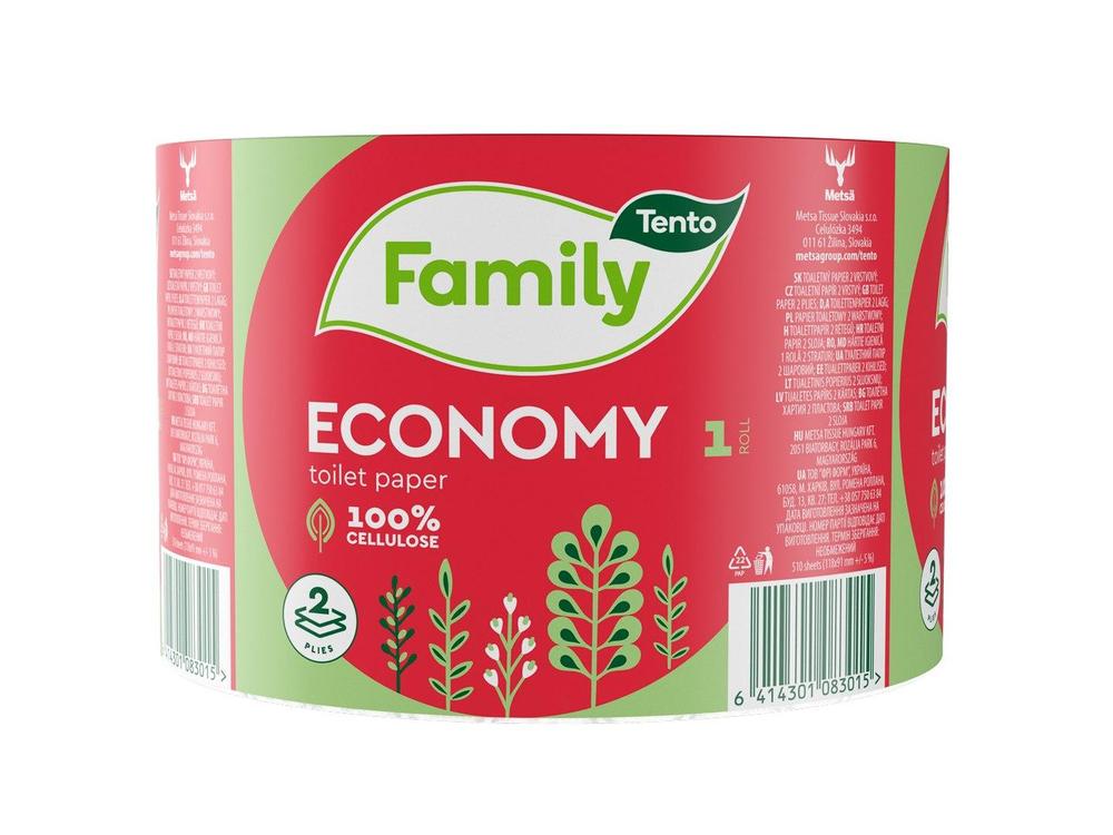 Papír toaletní Tento Economy 2-vrstvý 100% celulóza, návin 60 m