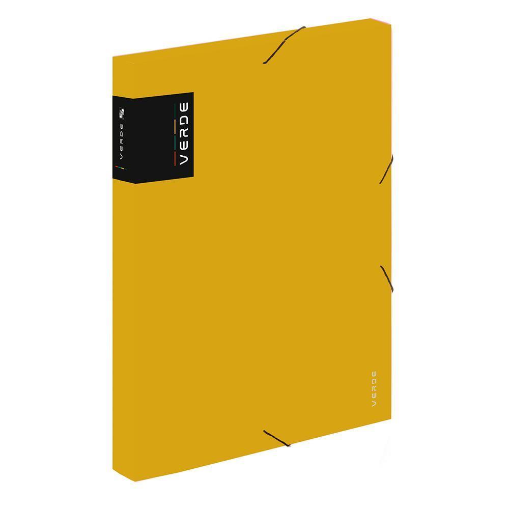 KARTON P+P box na spisy PP VERDE A4, hořčicový